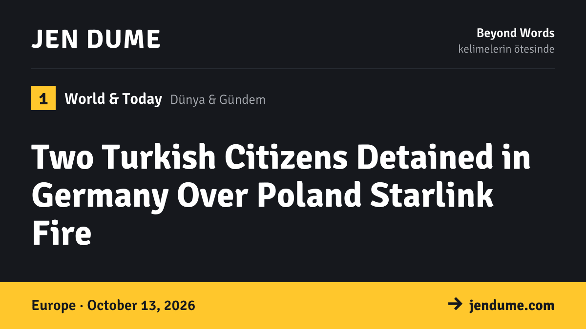 World & Today: Two Turkish Citizens Detained in Germany Over Poland Starlink Fire