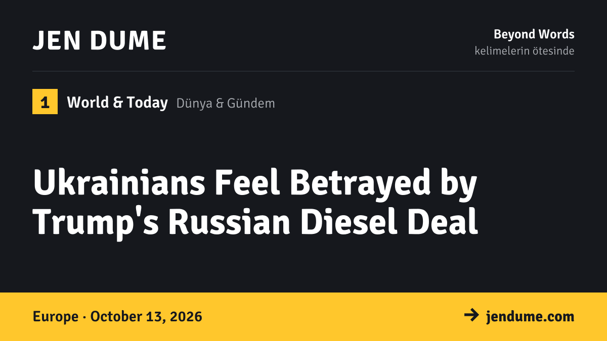 World & Today: Ukrainians Feel Betrayed by Trump's Russian Diesel Deal
