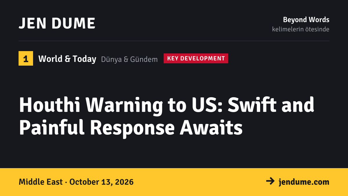 World & Today: Houthi Warning to US: Swift and Painful Response Awaits