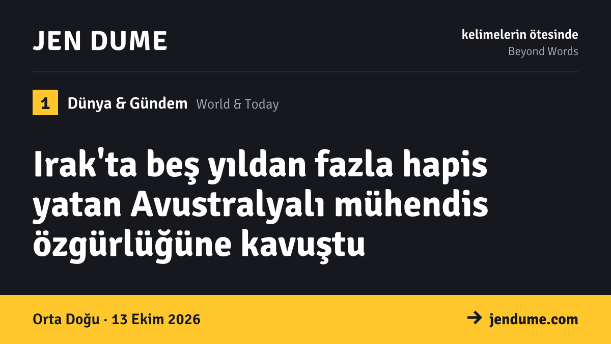 Dünya & Gündem: Irak'ta beş yıldan fazla hapis yatan Avustralyalı mühendis özgürlüğüne kavuştu